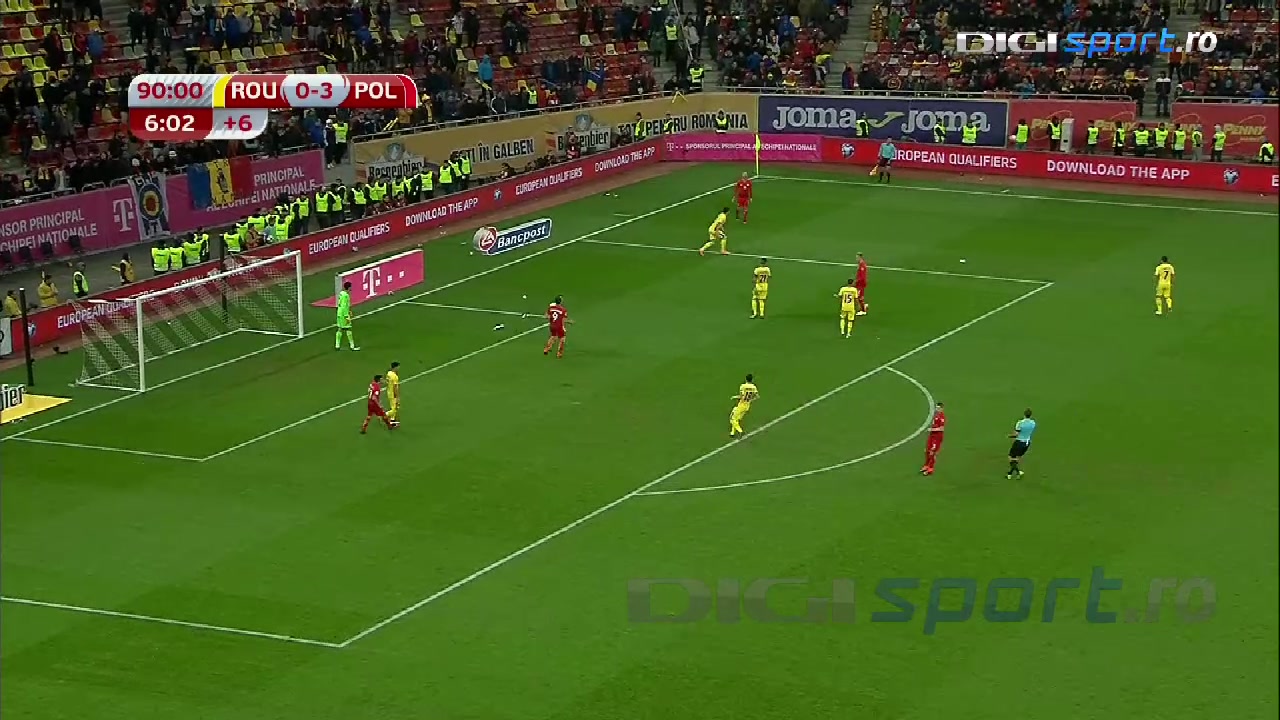 Imperiu precedent inch  Video | România - Polonia 0-3. Dublă pentru Lewandowski, după ce era să fie  lovit de o petardă!